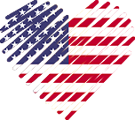 Logo of Top Sitiincontri - USA, Heart Shaped Image of USA flag.